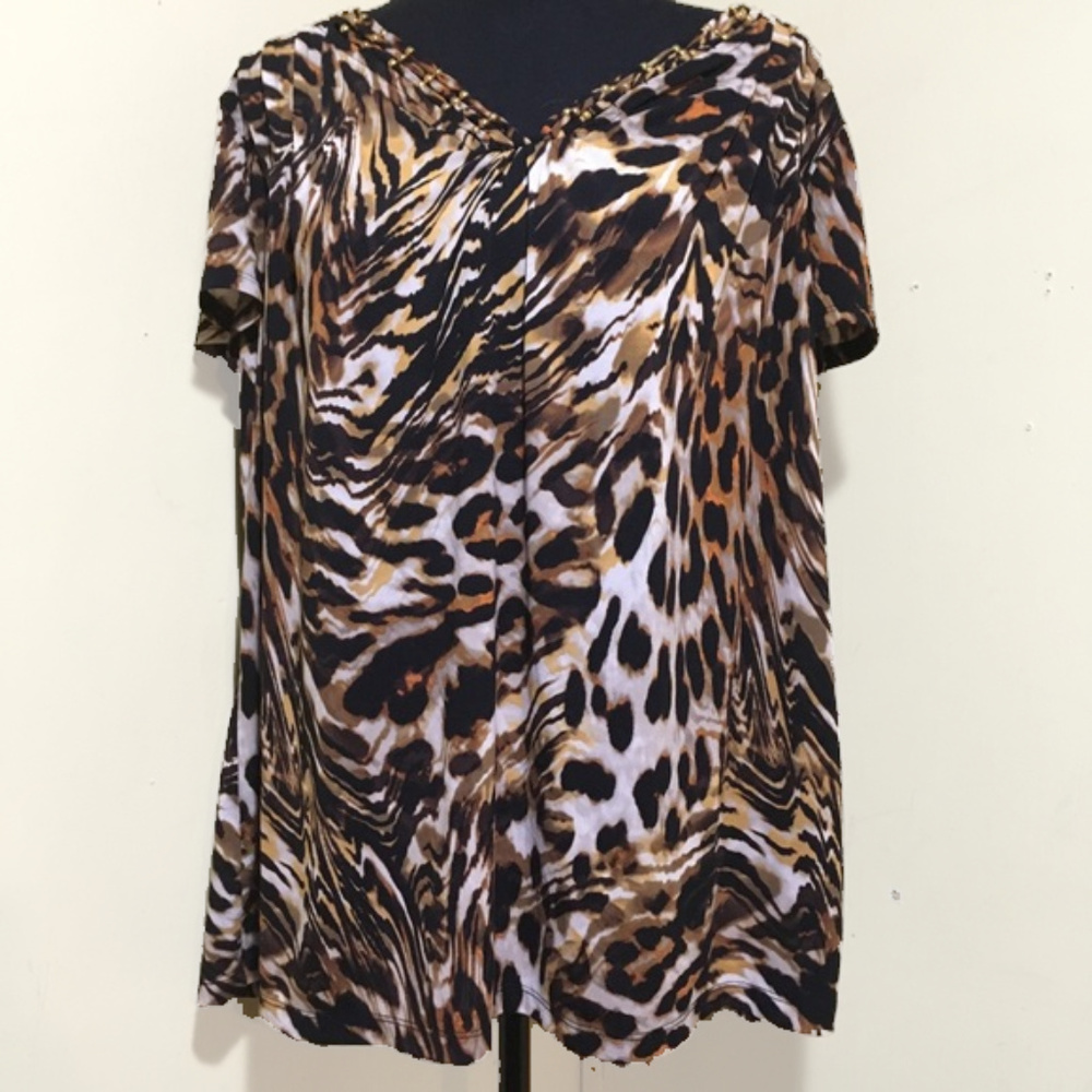 East 5th Animal Print Blouse, size 2x